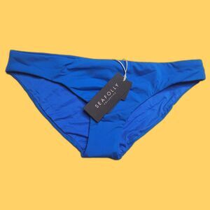 NWT Seafolly S. Collective Hipster Bikini Bottom Size 8 Azure Beach 40473-942